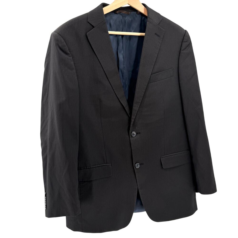 Michael Kors Charcoal Gray 100% Wool Pinstripe Sharp Tailored Blazer Jacket